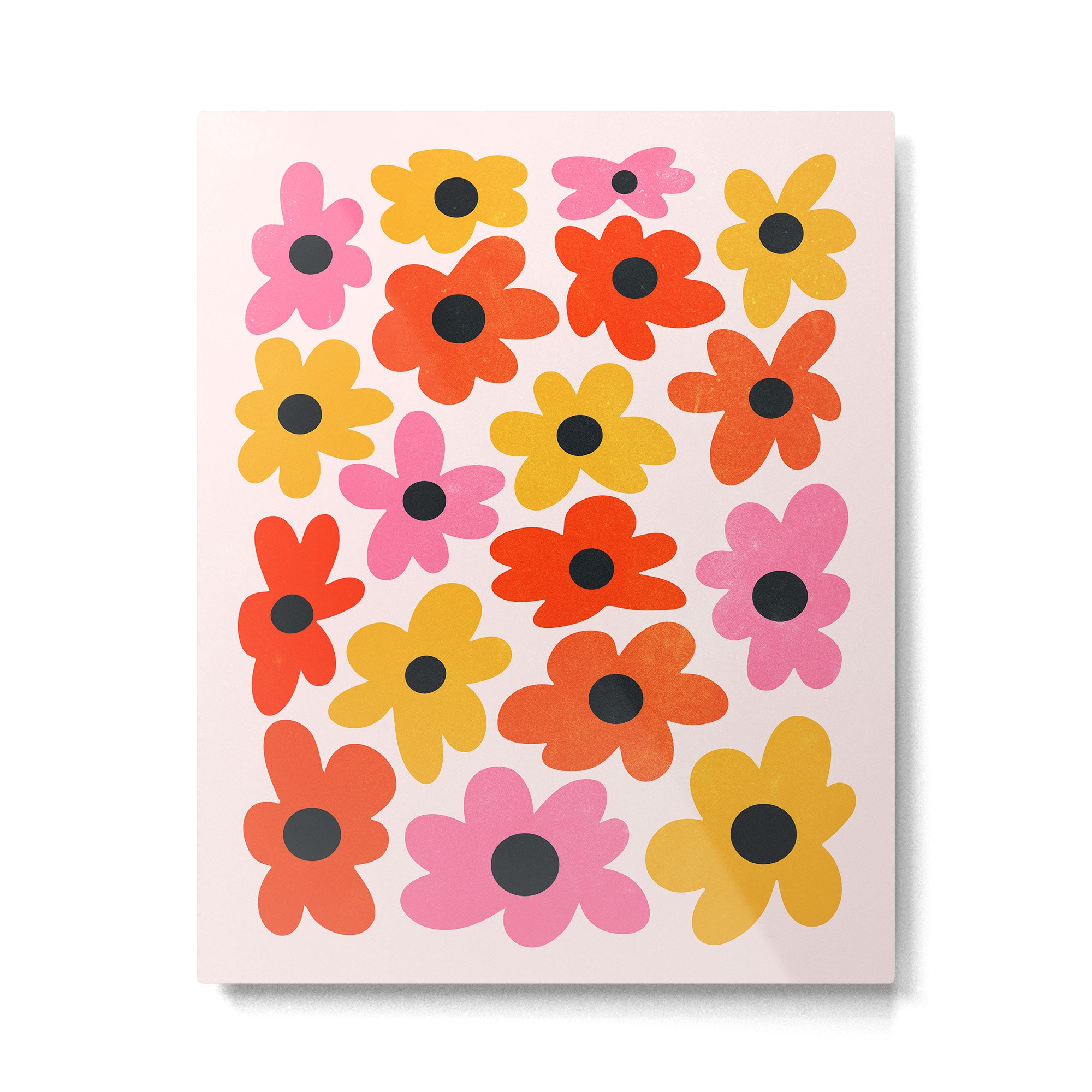 Retro Flowers: Pastel Edition Metal Print Gallery Image 4