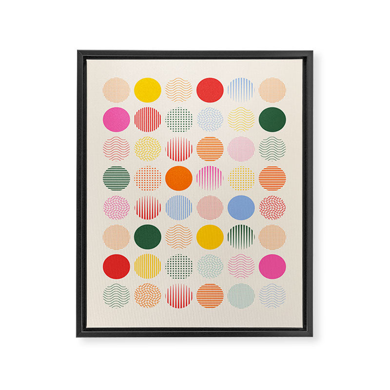 Retro Geometric Circles: Peach Bauhaus Edition Framed Canvas Print Gallery Image 8