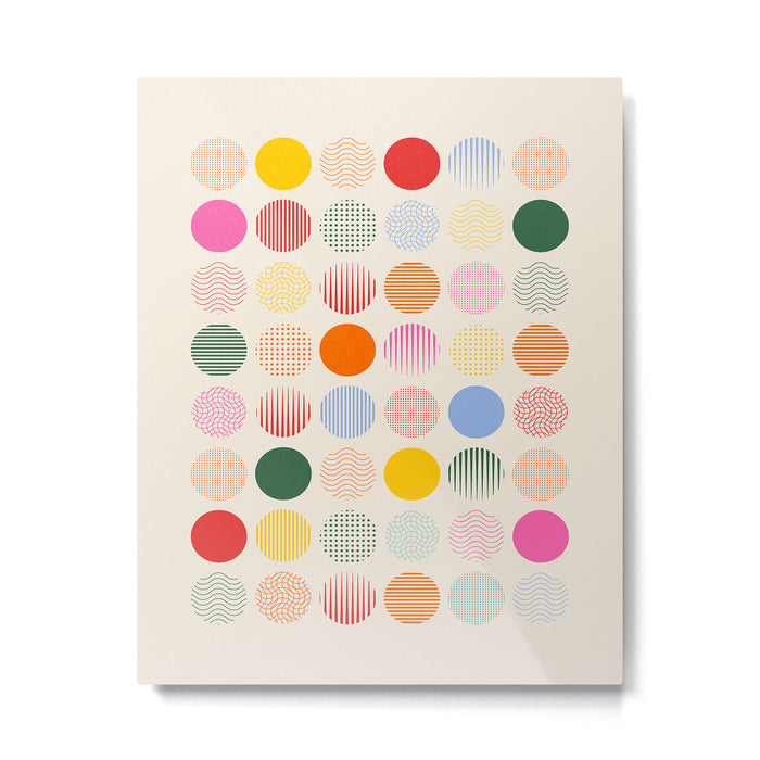 Retro Geometric Circles: Peach Bauhaus Edition Metal Print Gallery Image 1