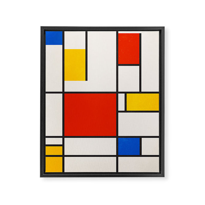 Retro Geometry: Mondrian Edition Framed Canvas Print Gallery Image 1