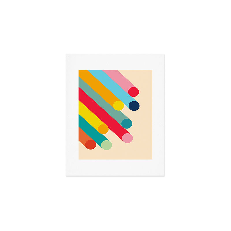 Retro Mid Century Beams | Bauhaus Geometric Pattern Art Print Gallery Image 1