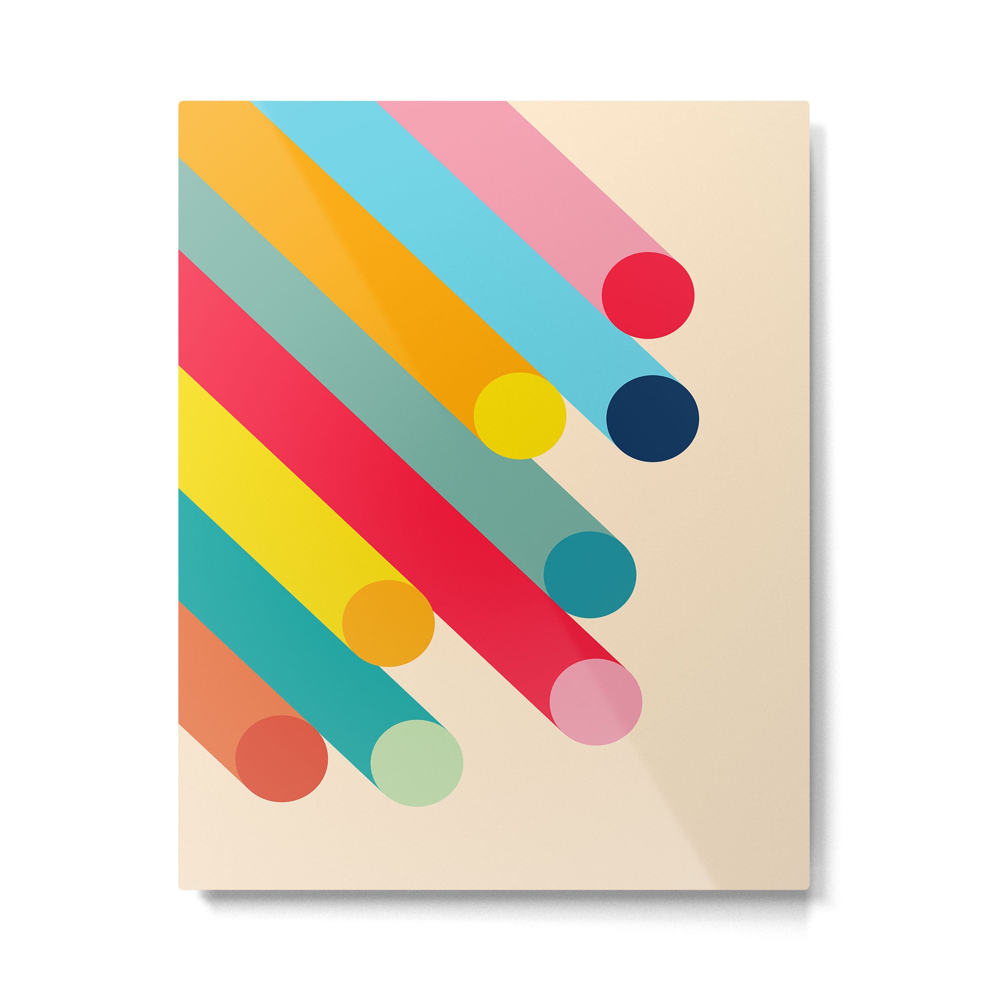 Retro Mid Century Beams | Bauhaus Geometric Pattern Metal Print Gallery Image 4