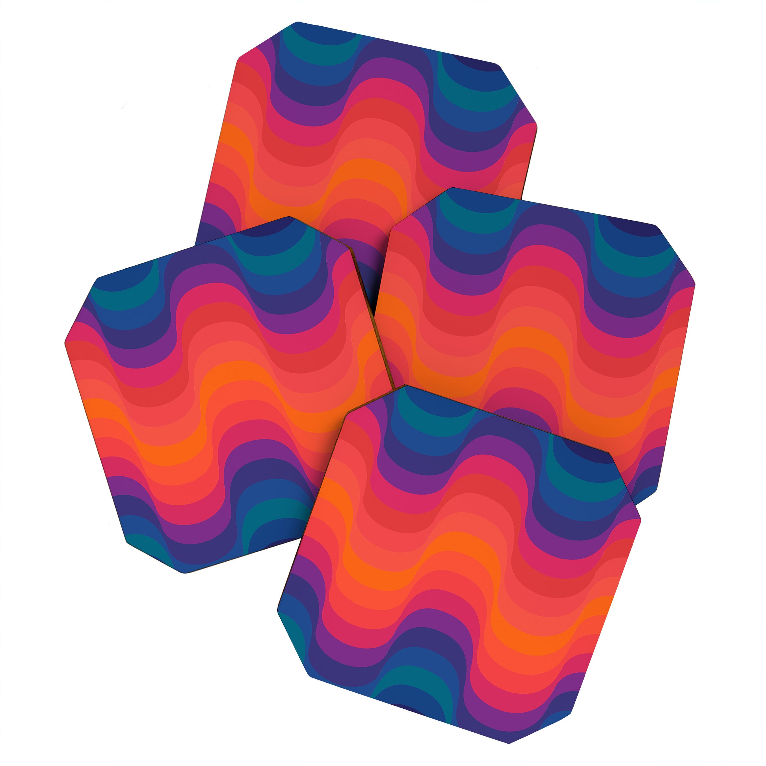 Retro Sacred Geometry | 80s Wavy Vibe Coaster Gallery Image 1