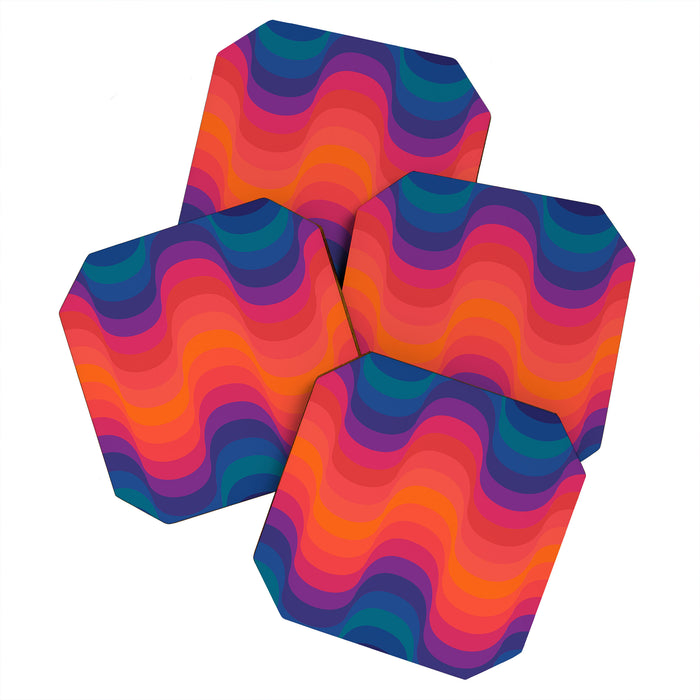 Retro Sacred Geometry | 80s Wavy Vibe Coaster Gallery Image 1