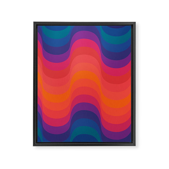 Retro Sacred Geometry | 80s Wavy Vibe Framed Canvas Print Gallery Image 1