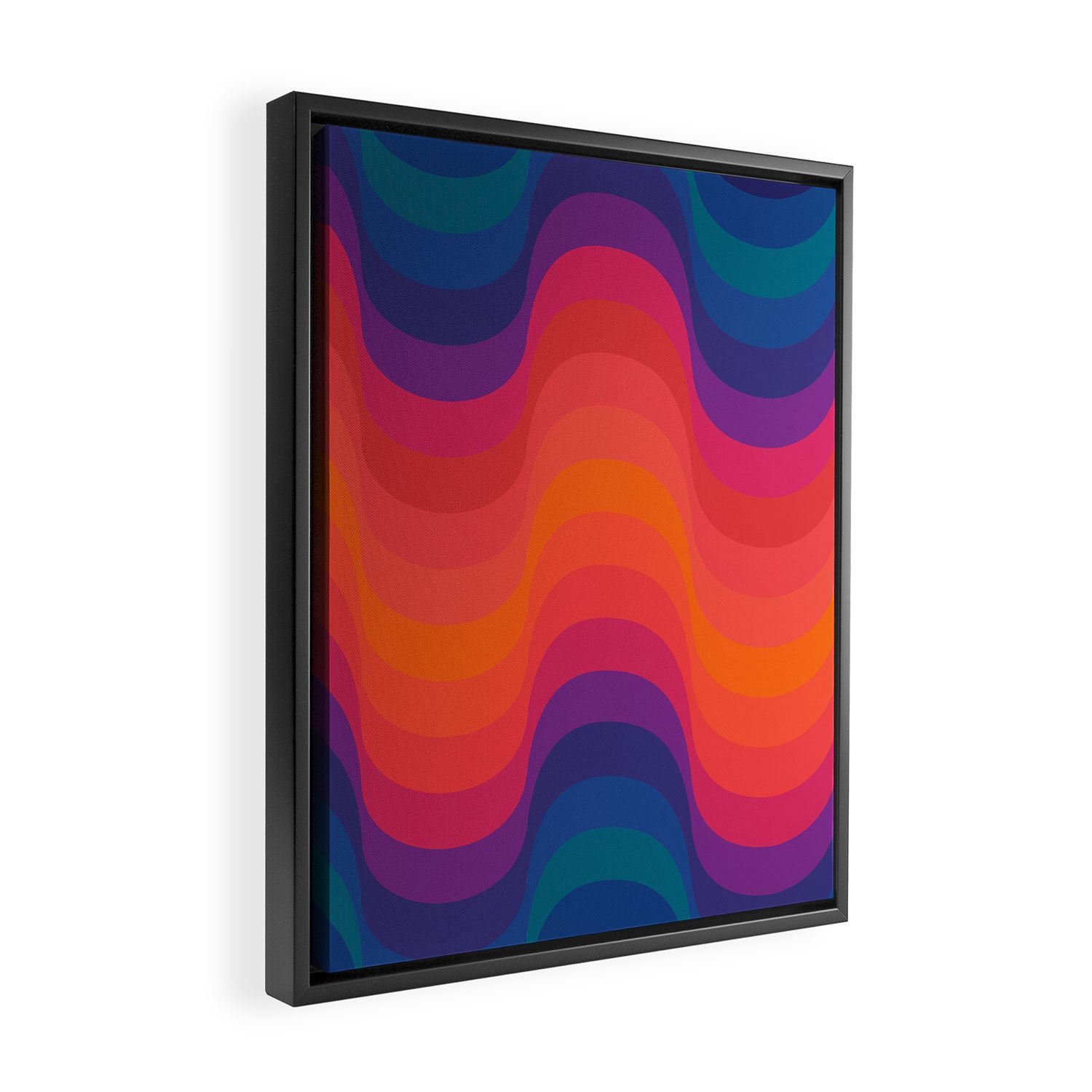 Retro Sacred Geometry | 80s Wavy Vibe Framed Canvas Print Gallery Image 2
