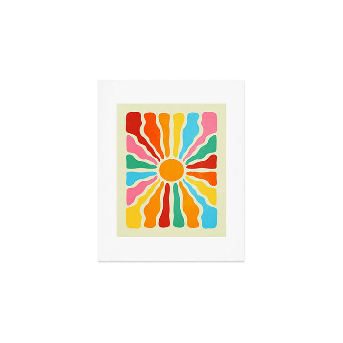 Retro Sun Waves: Rainbow Edition Art Print Gallery Image 1