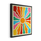 Retro Sun Waves: Rainbow Edition Framed Canvas Print Gallery Image 2