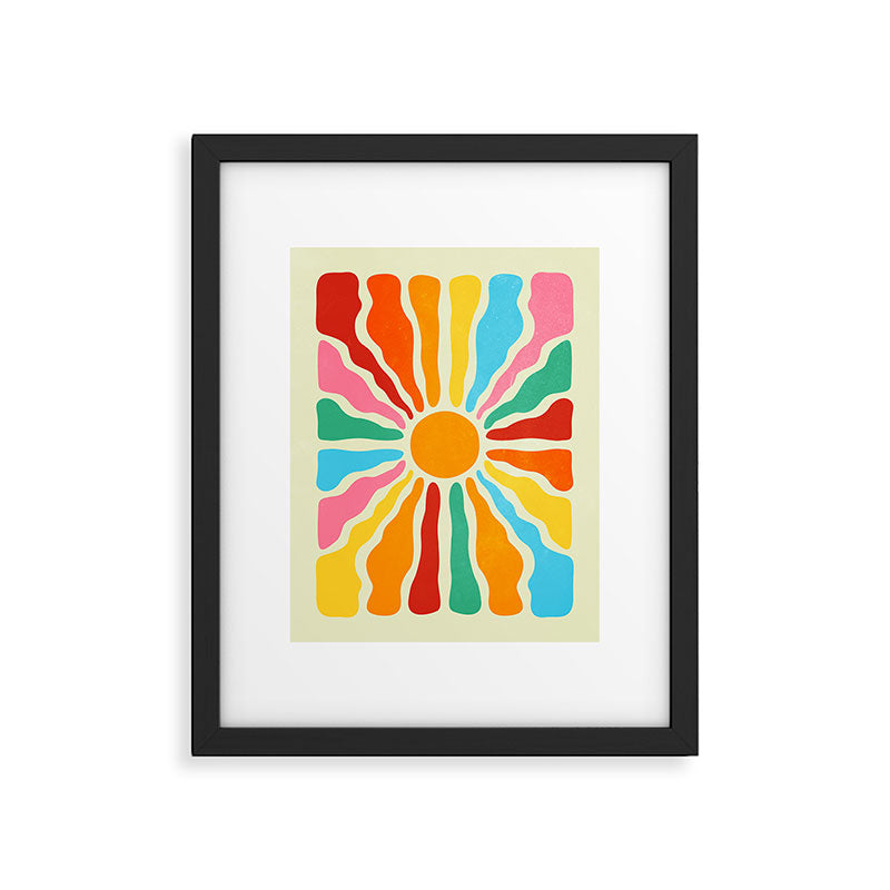 Retro Sun Waves: Rainbow Edition Framed Art Print Gallery Image 5
