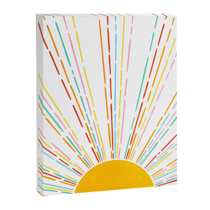 Retro Sunburst: Rainbow Edition Canvas Print Gallery Image 1