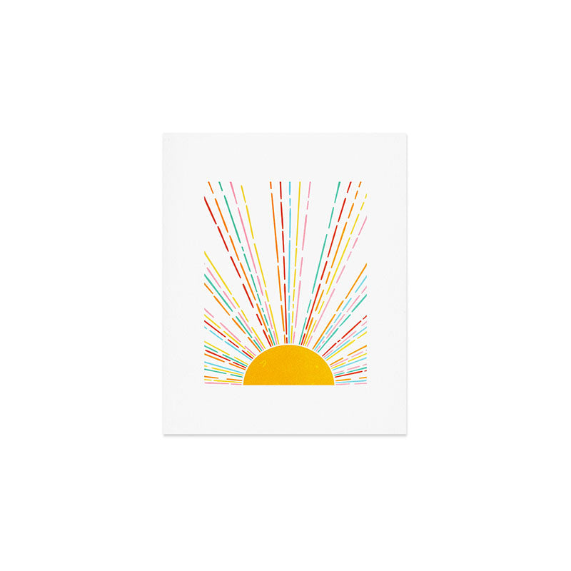Retro Sunburst: Rainbow Edition Art Print Gallery Image 1