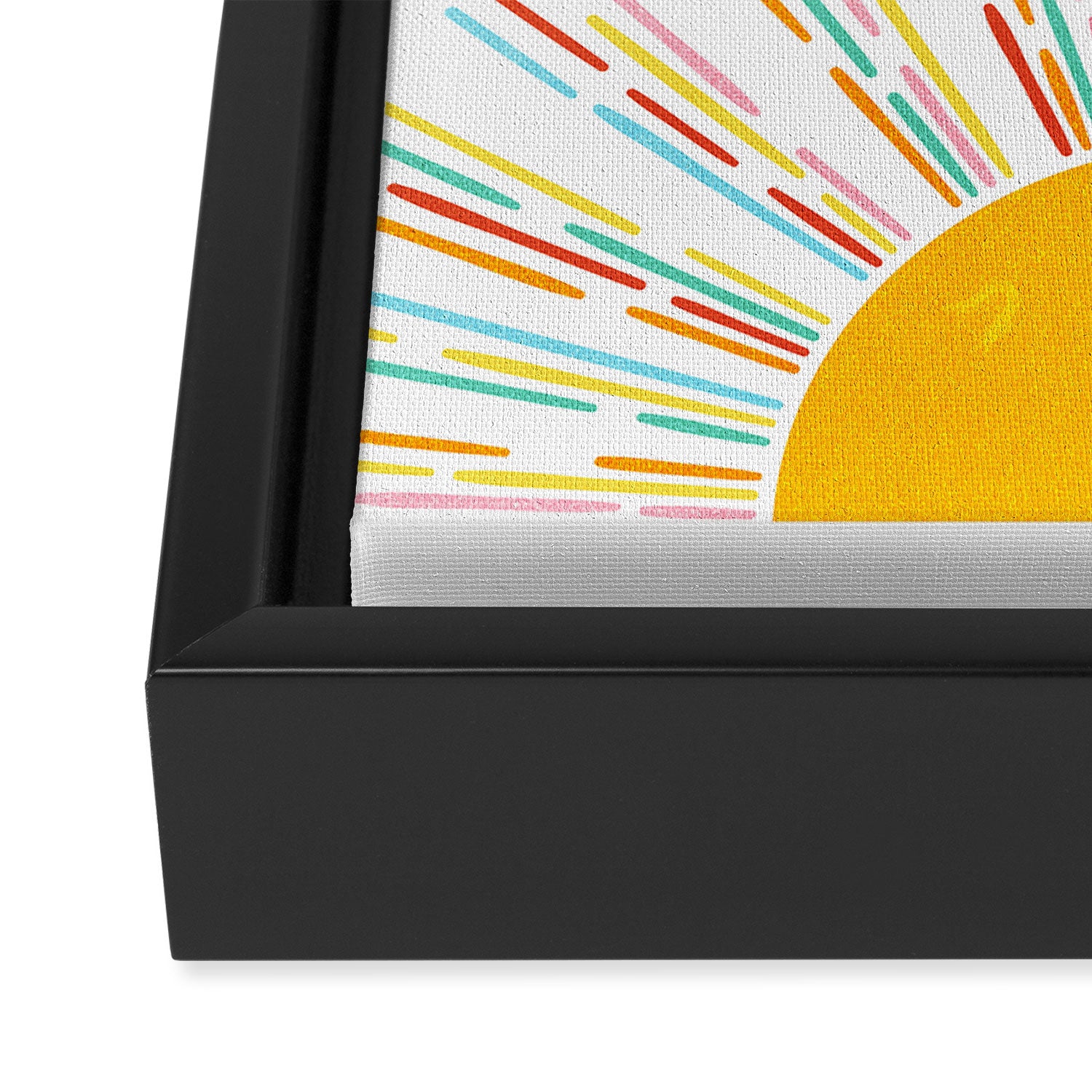 Retro Sunburst: Rainbow Edition Framed Canvas Print Gallery Image 3