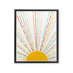 Retro Sunburst: Rainbow Edition Framed Canvas Print Gallery Image 8