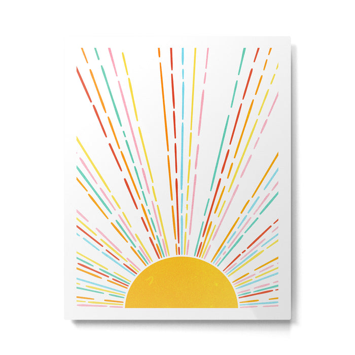 Retro Sunburst: Rainbow Edition Metal Print Gallery Image 1