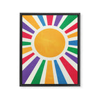 Retro Sunrise 2: 80s Rainbow Edition Framed Canvas Print Gallery Image 6