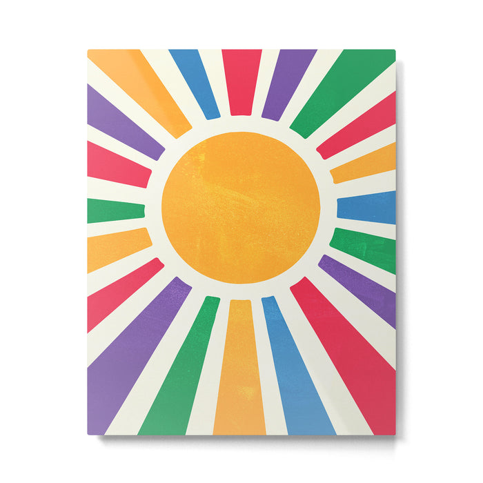 Retro Sunrise 2: 80s Rainbow Edition Metal Print Gallery Image 1