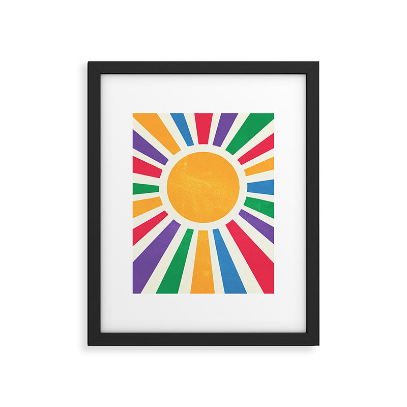 Retro Sunrise 2: 80s Rainbow Edition Framed Art Print Gallery Image 5