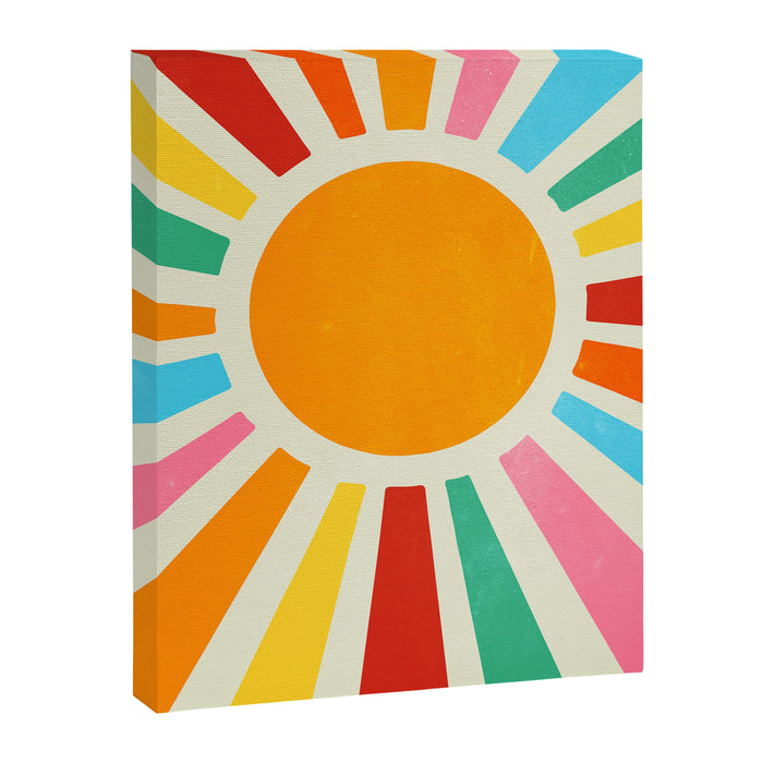 Retro Sunrise: Rainbow Edition Canvas Print Gallery Image 1