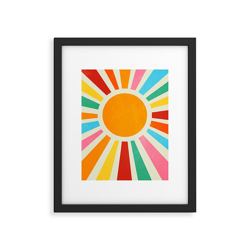 Retro Sunrise: Rainbow Edition Framed Art Print Gallery Image 4