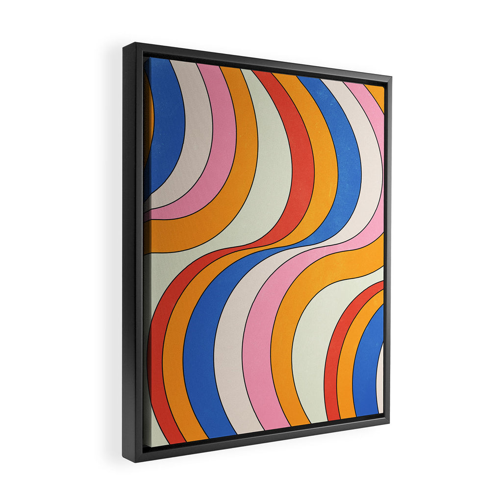 Retro Waves Framed Canvas Print Gallery Image 2