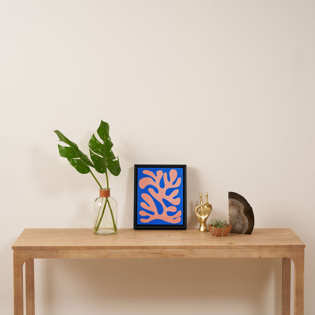 Rose Bud & Azure Blue: Matisse Paper Cutouts 02 Framed Canvas Print Gallery Image 4