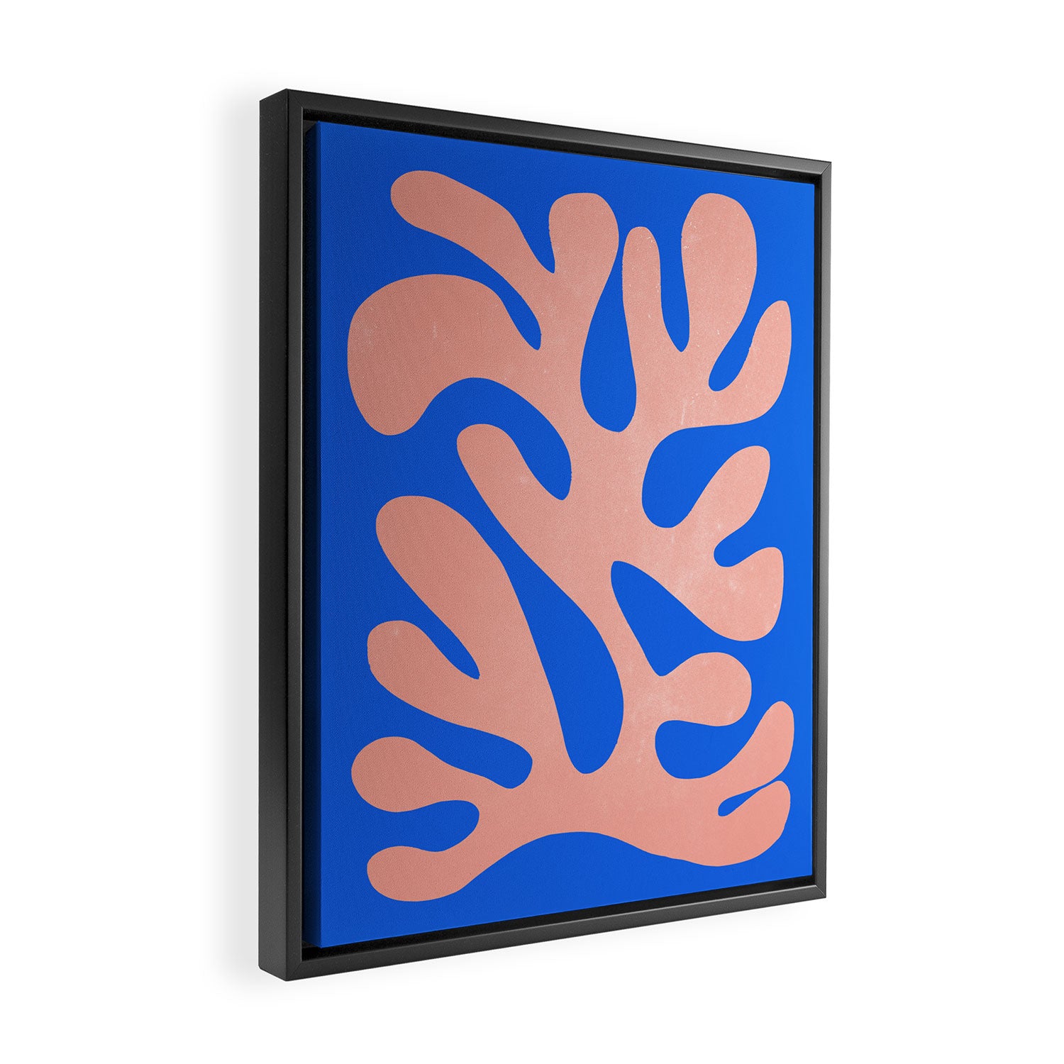 Rose Bud & Azure Blue: Matisse Paper Cutouts 02 Framed Canvas Print Gallery Image 2