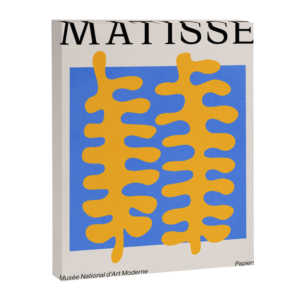 Royal Blue & Supernova: Matisse Paper Leaf Cutouts 02 Canvas Print Gallery Image 6