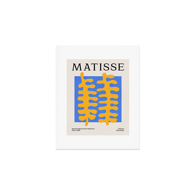 Royal Blue & Supernova: Matisse Paper Leaf Cutouts 02 Art Print Gallery Image 1