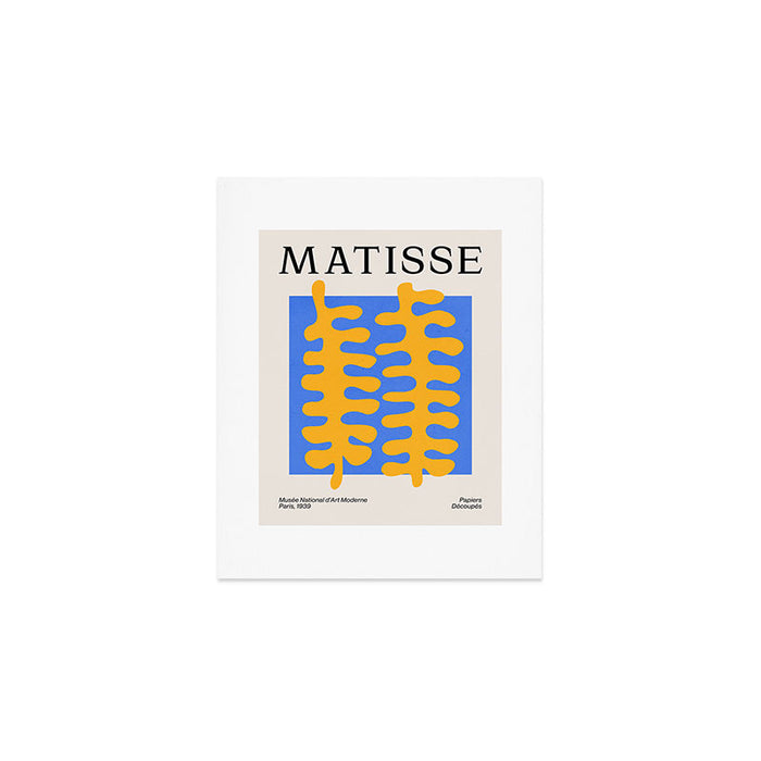 Royal Blue & Supernova: Matisse Paper Leaf Cutouts 02 Art Print Gallery Image 1