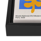 Royal Blue & Supernova: Matisse Paper Leaf Cutouts 02 Framed Canvas Print Gallery Image 3