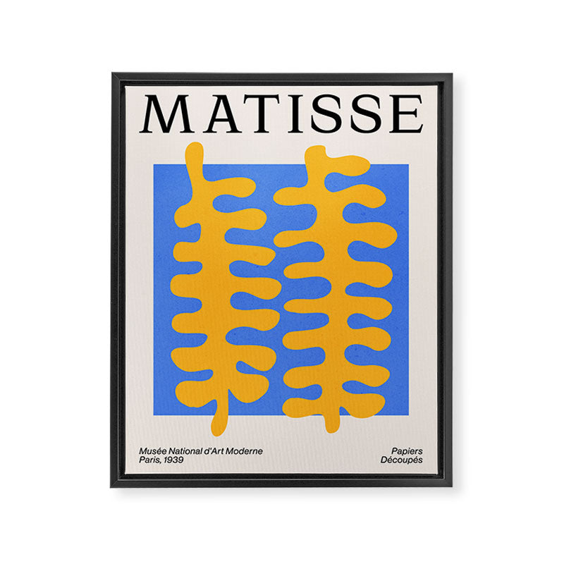 Royal Blue & Supernova: Matisse Paper Leaf Cutouts 02 Framed Canvas Print Gallery Image 6