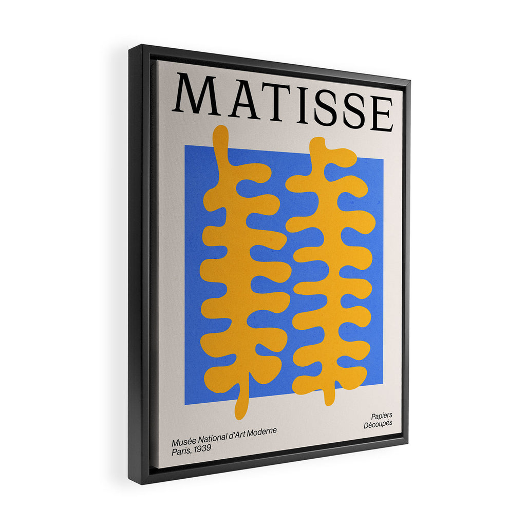 Royal Blue & Supernova: Matisse Paper Leaf Cutouts 02 Framed Canvas Print Gallery Image 2