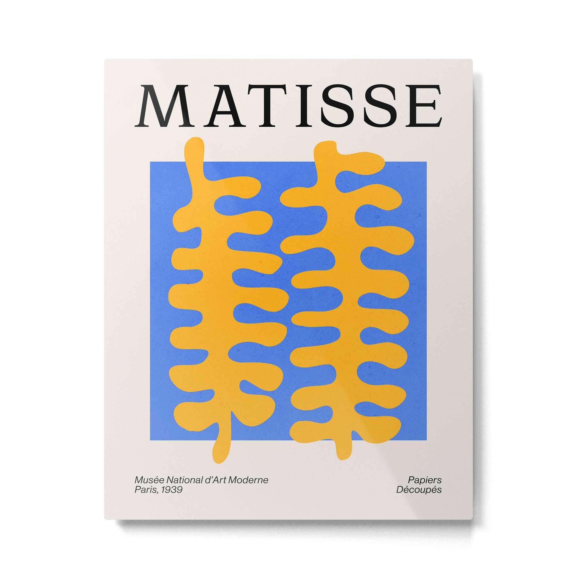 Royal Blue & Supernova: Matisse Paper Leaf Cutouts 02 Metal Print Gallery Image 4