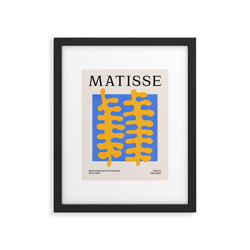 Royal Blue & Supernova: Matisse Paper Leaf Cutouts 02 Framed Art Print Gallery Image 5