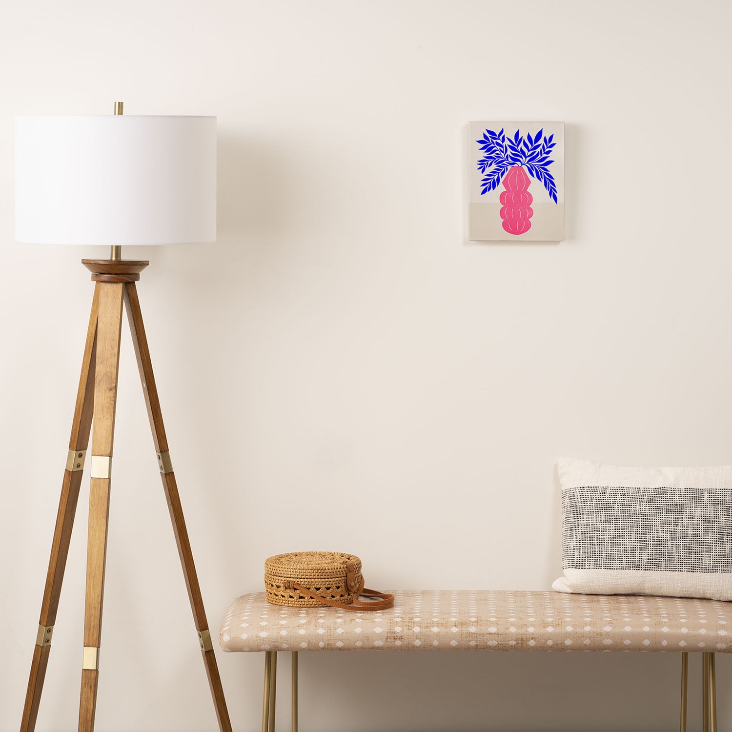 Ruby Pink Vase & Electric Leaves: Vases & Stuff 01 Canvas Print Gallery Image 2