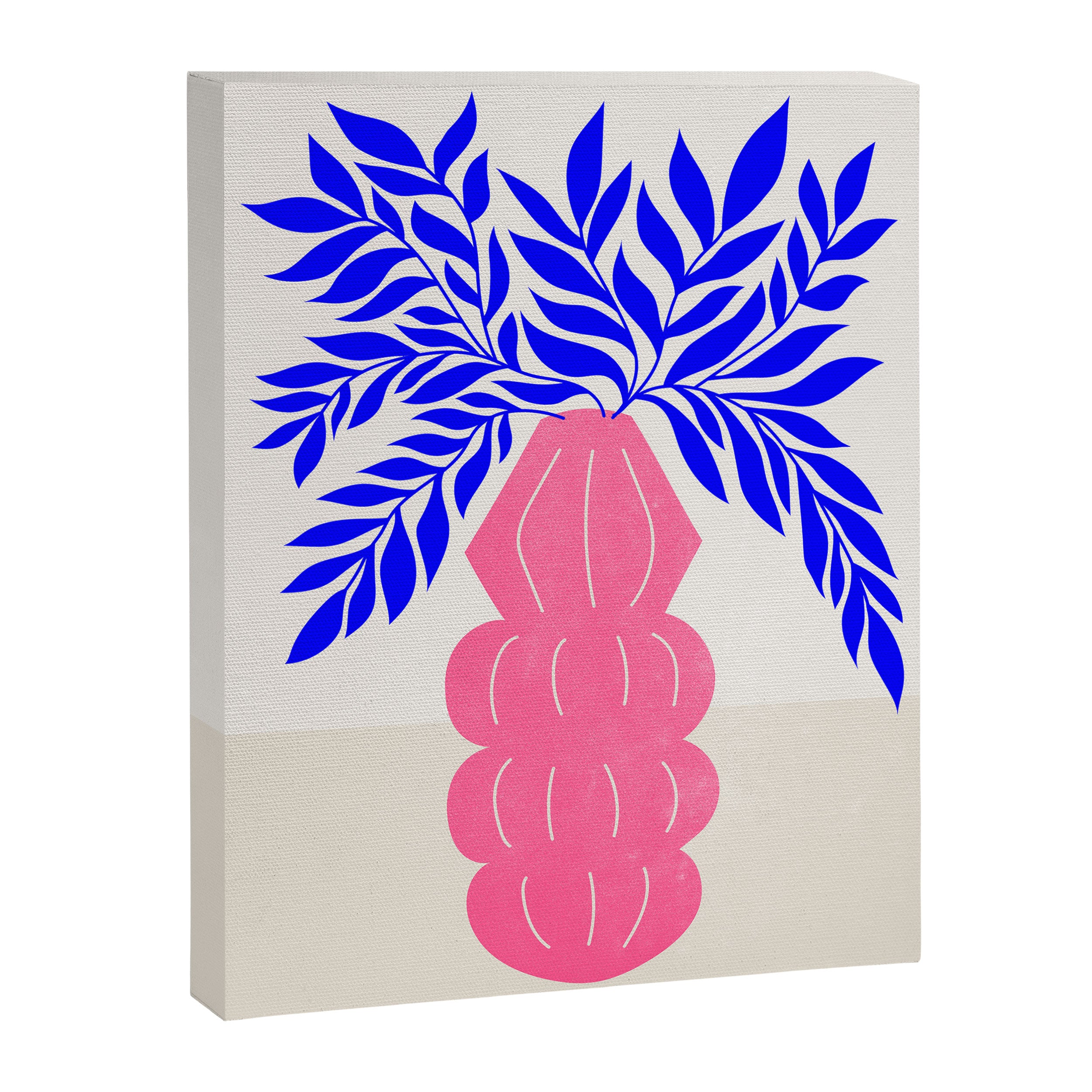 Ruby Pink Vase & Electric Leaves: Vases & Stuff 01 Canvas Print Gallery Image 6