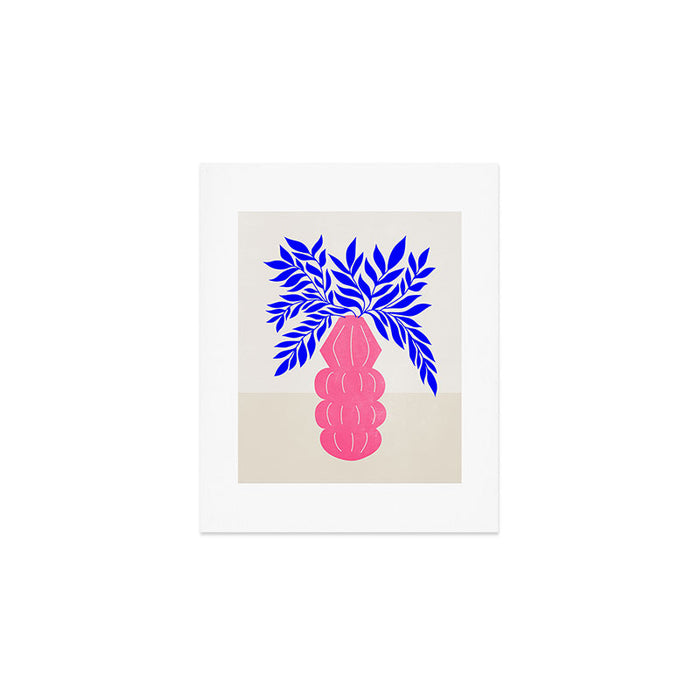 Ruby Pink Vase & Electric Leaves: Vases & Stuff 01 Art Print Gallery Image 1