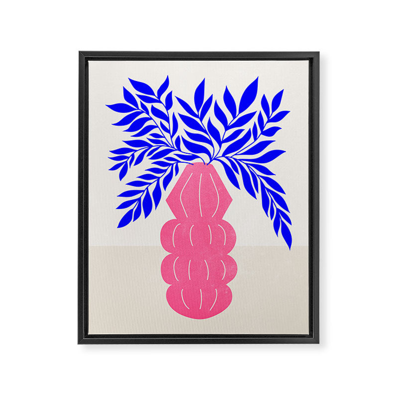 Ruby Pink Vase & Electric Leaves: Vases & Stuff 01 Framed Canvas Print Gallery Image 6