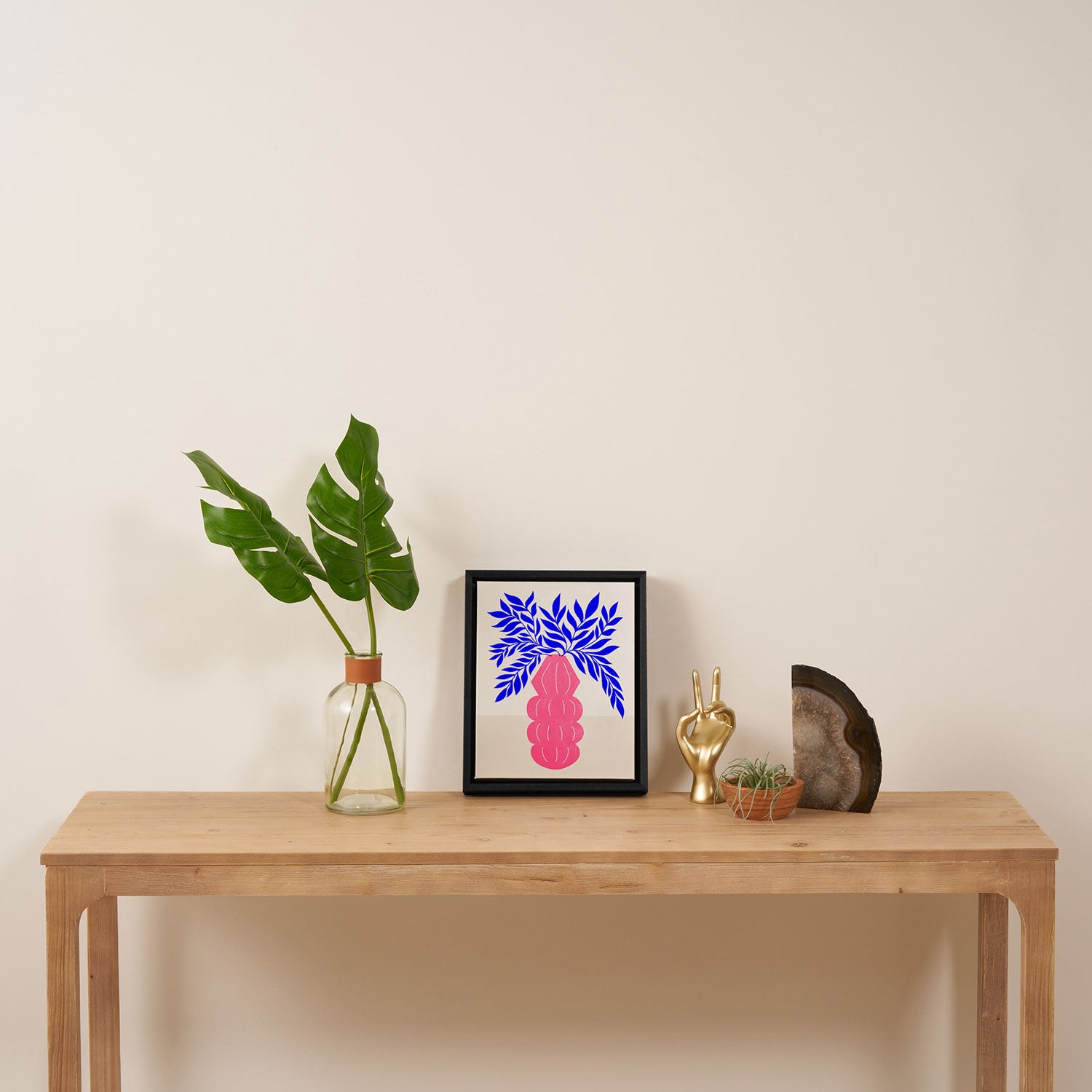 Ruby Pink Vase & Electric Leaves: Vases & Stuff 01 Framed Canvas Print Gallery Image 4