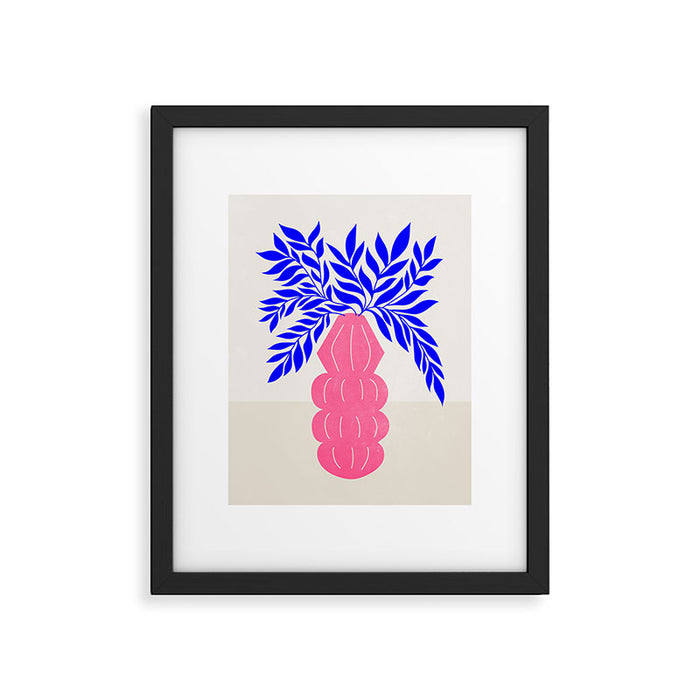 Ruby Pink Vase & Electric Leaves: Vases & Stuff 01 Framed Art Print Gallery Image 1