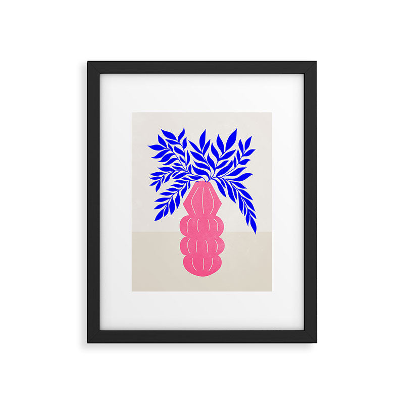 Ruby Pink Vase & Electric Leaves: Vases & Stuff 01 Framed Art Print Gallery Image 4