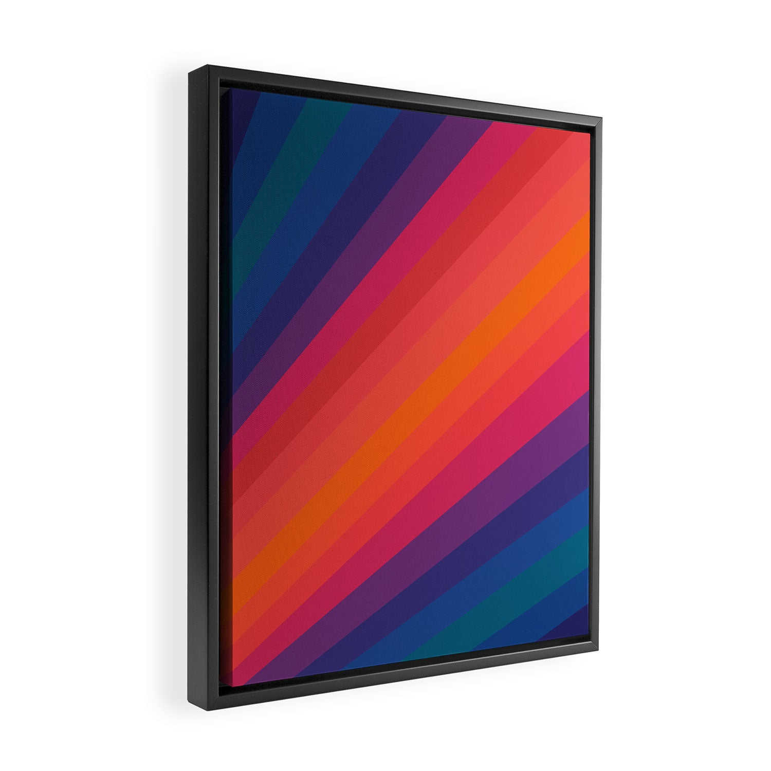 Sacred Geometric Stripes: Retro 80s Edition Framed Canvas Print Gallery Image 2