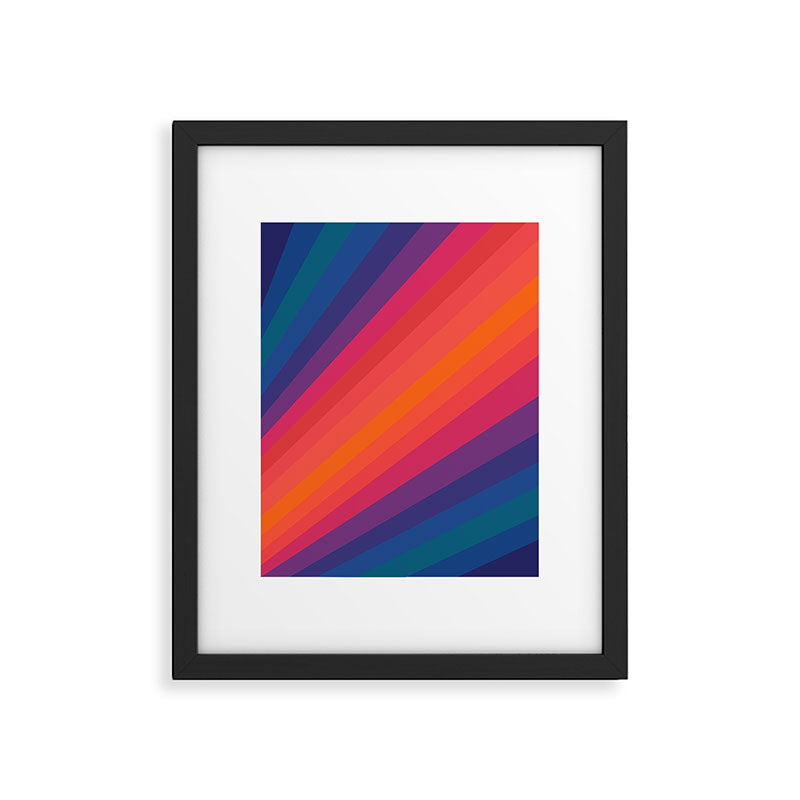 Sacred Geometric Stripes: Retro 80s Edition Framed Art Print Gallery Image 5