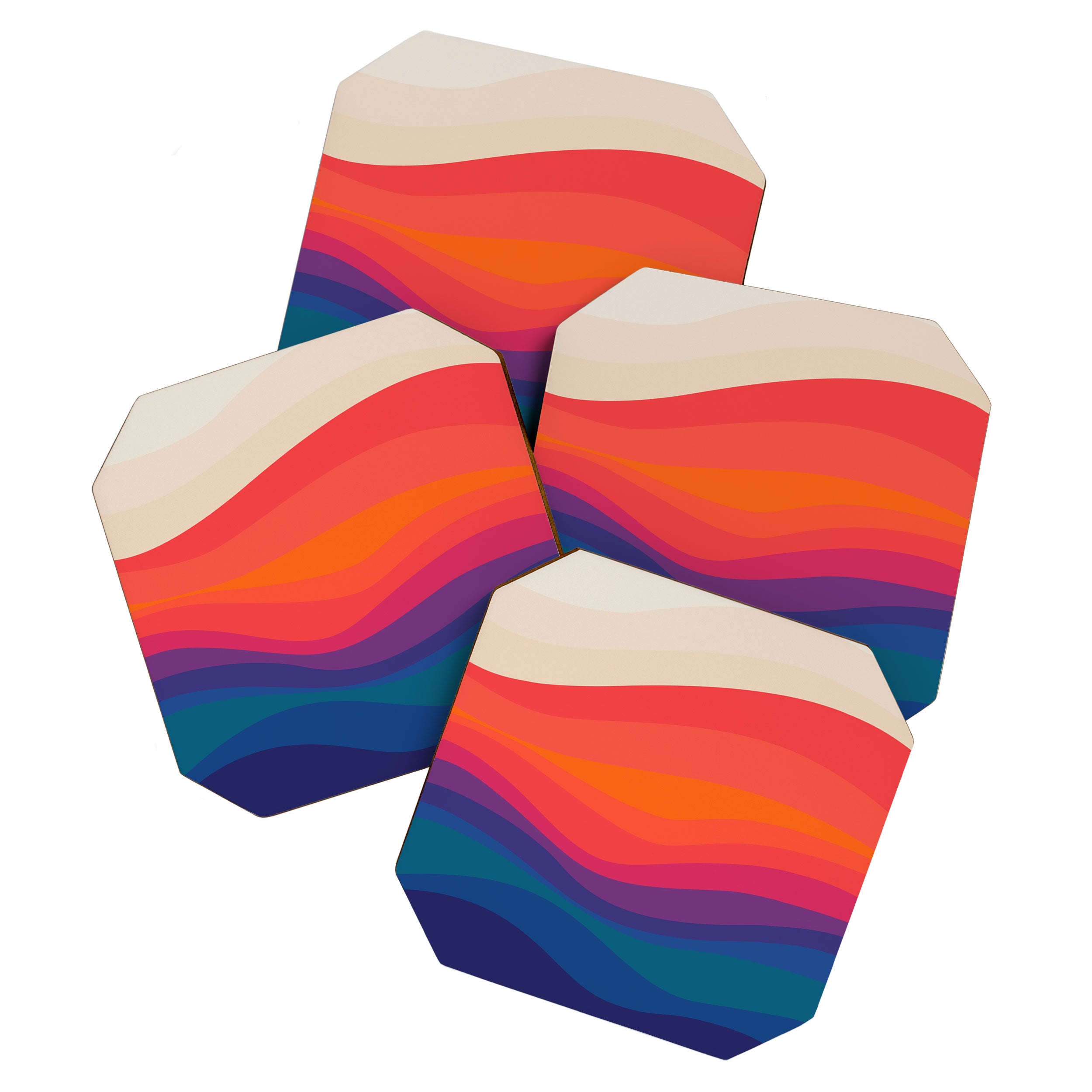 Sacred Geometric Waves: Retro 80s Edition Coaster Gallery Image 1