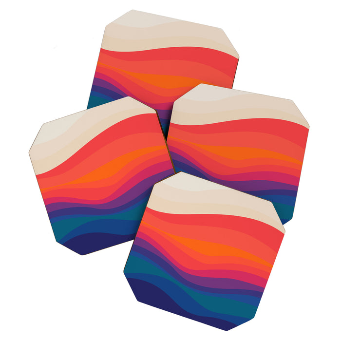 Sacred Geometric Waves: Retro 80s Edition Coaster Gallery Image 1