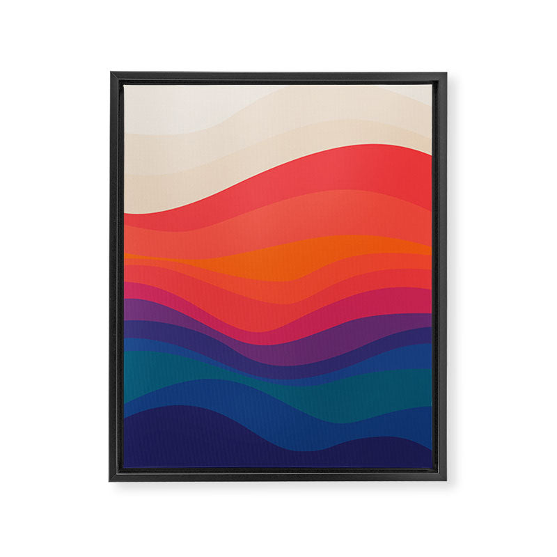Sacred Geometric Waves: Retro 80s Edition Framed Canvas Print Gallery Image 6