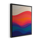 Sacred Geometric Waves: Retro 80s Edition Framed Canvas Print Gallery Image 2