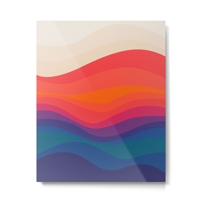 Sacred Geometric Waves: Retro 80s Edition Metal Print Gallery Image 1