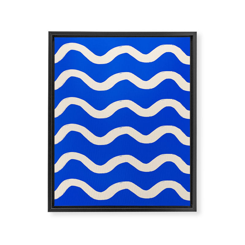 Sapphire Blue Ocean Waves Framed Canvas Print Gallery Image 6