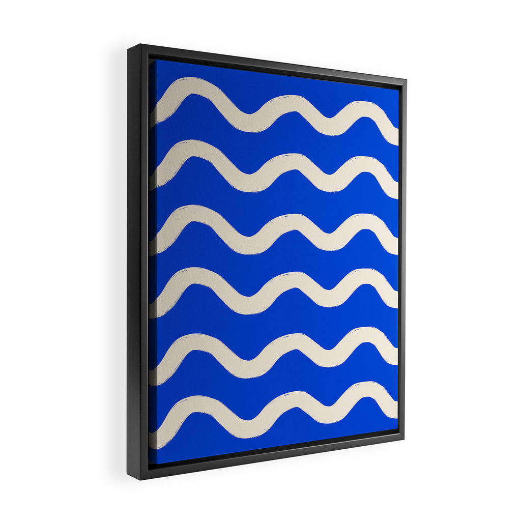 Sapphire Blue Ocean Waves Framed Canvas Print Gallery Image 2